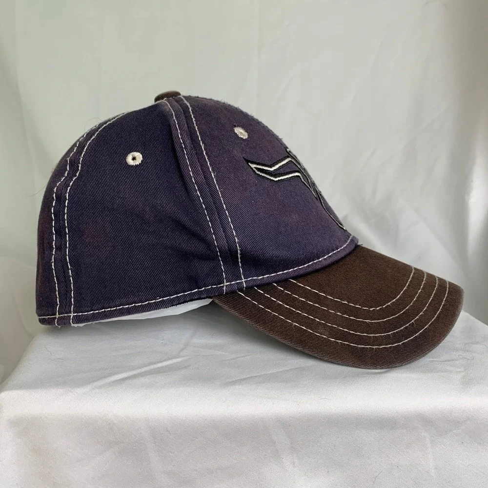 Wrangler 20X Hat Boys Youth Blue Brown Fitted Cotton Spandex Baseball Cap Flaw